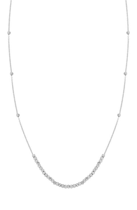 14K Gold Beaded Chain Necklace
