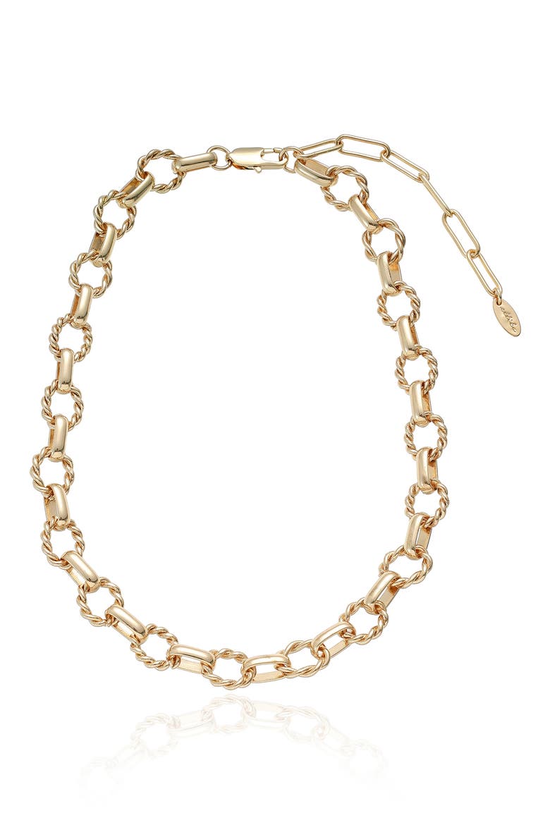 Twisted Link Chain Necklace, Alternate, color, GOLD