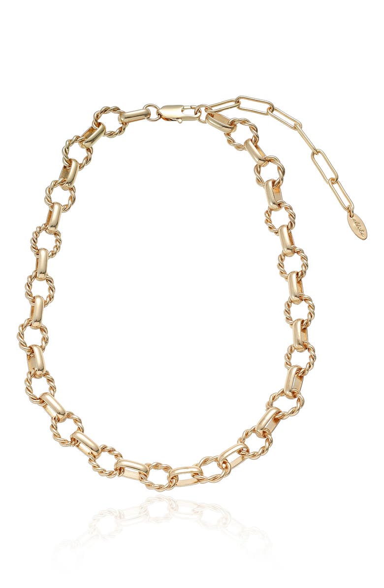 Ettika Twisted Link Chain Necklace, Alternate, color, Gold