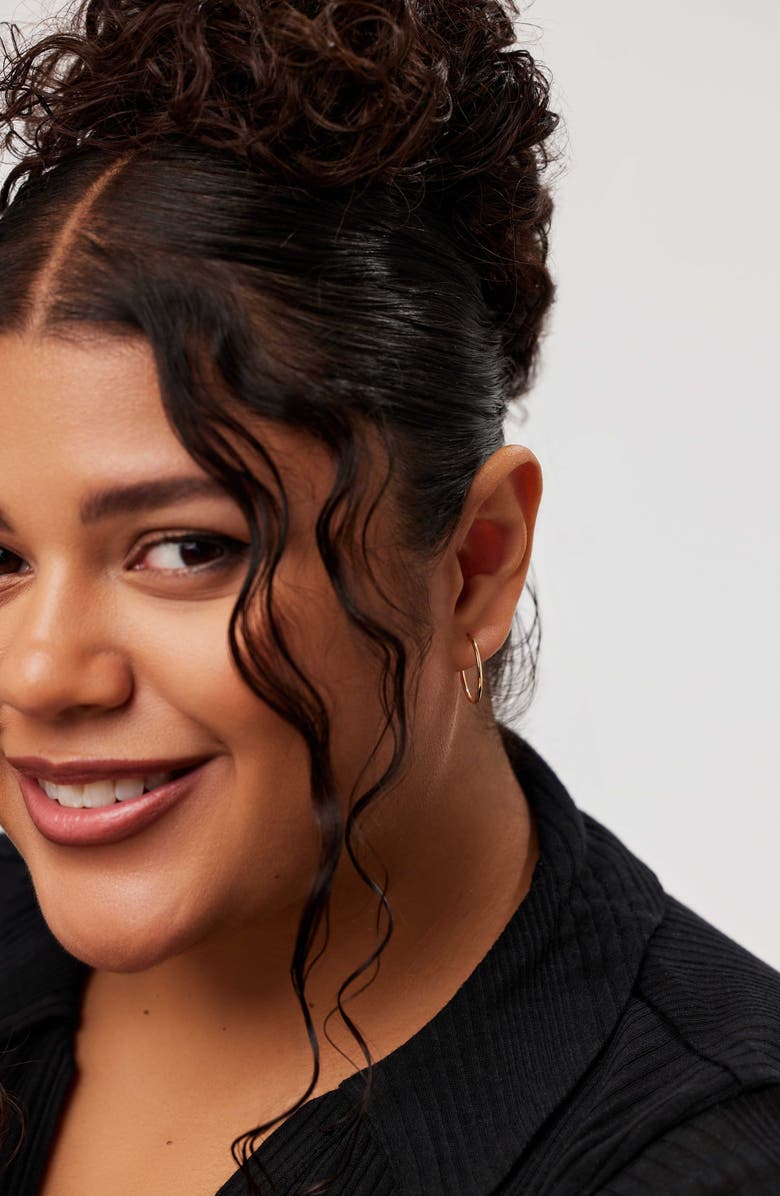 Ana Luisa Gold Slim Hoop Earrings - Medium, Alternate, color, Gold