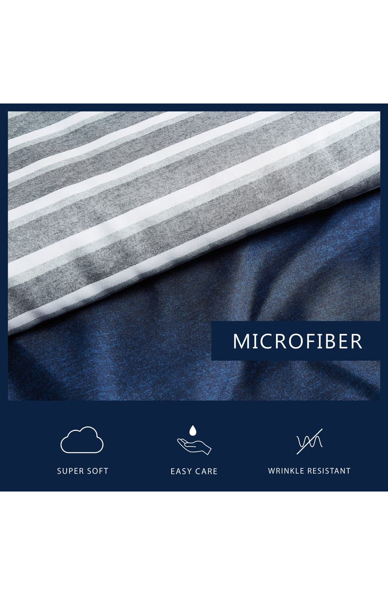 Nautica Heathered Block Stripe Comforter Set, Alternate, color, Grey