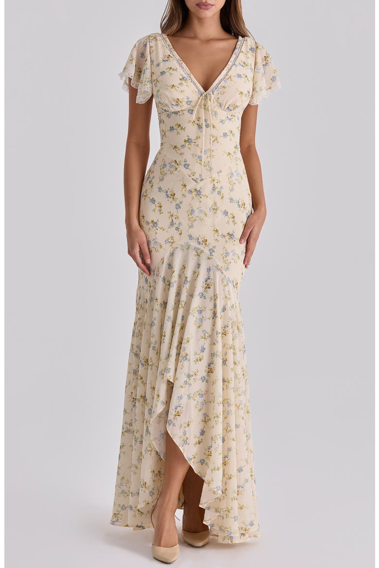 prem the label amina midi dress Amina Midi Dress in Brown Antelope Spot Black