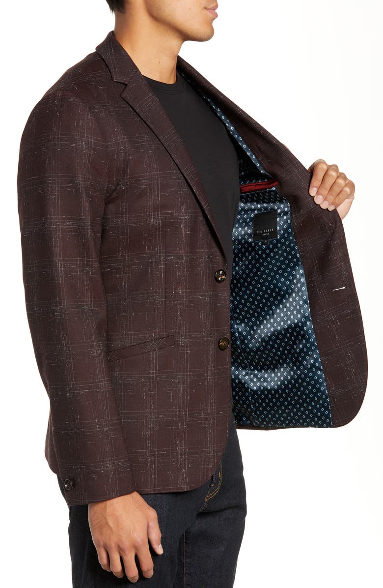 Ted Baker London Ddar Slim Fit Bouclé Check Sport Coat, Alternate, color, 
