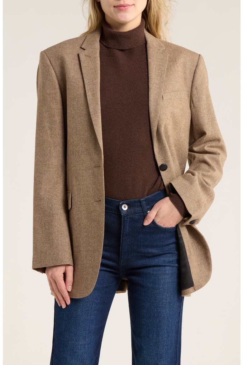 Odessa Plaid Wool Blend Blazer, Main, color, CAMELPLD