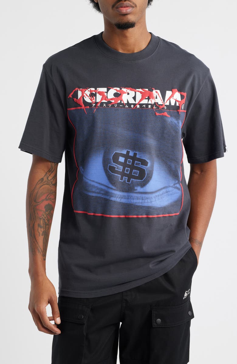 ICECREAM Eyescream Cotton Graphic T-Shirt, Main, color, Charcoal Art