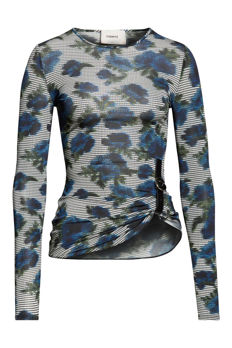Suspended Ascii Floral Jersey Top, Alternate, color, PRINT-BLUE