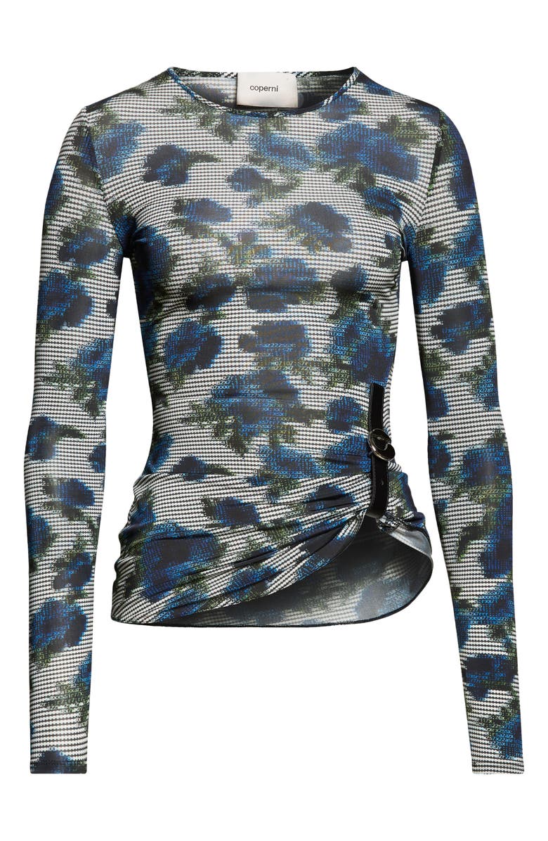Coperni Suspended Ascii Floral Jersey Top, Alternate, color, Print-Blue
