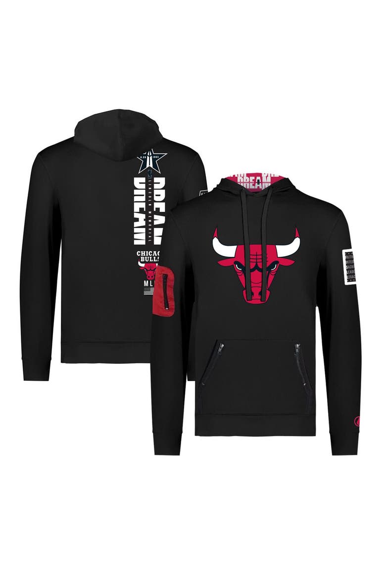 Unisex FISLL x Black History Collection  Black Chicago Bulls Pullover Hoodie, Main, color, Black
