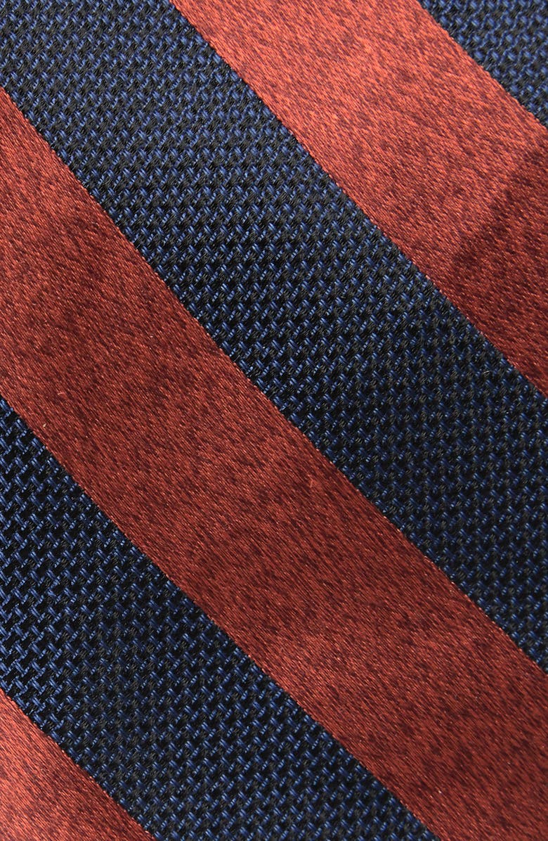 Nordstrom Mora Stripe Silk Tie, Alternate, color, Cognac