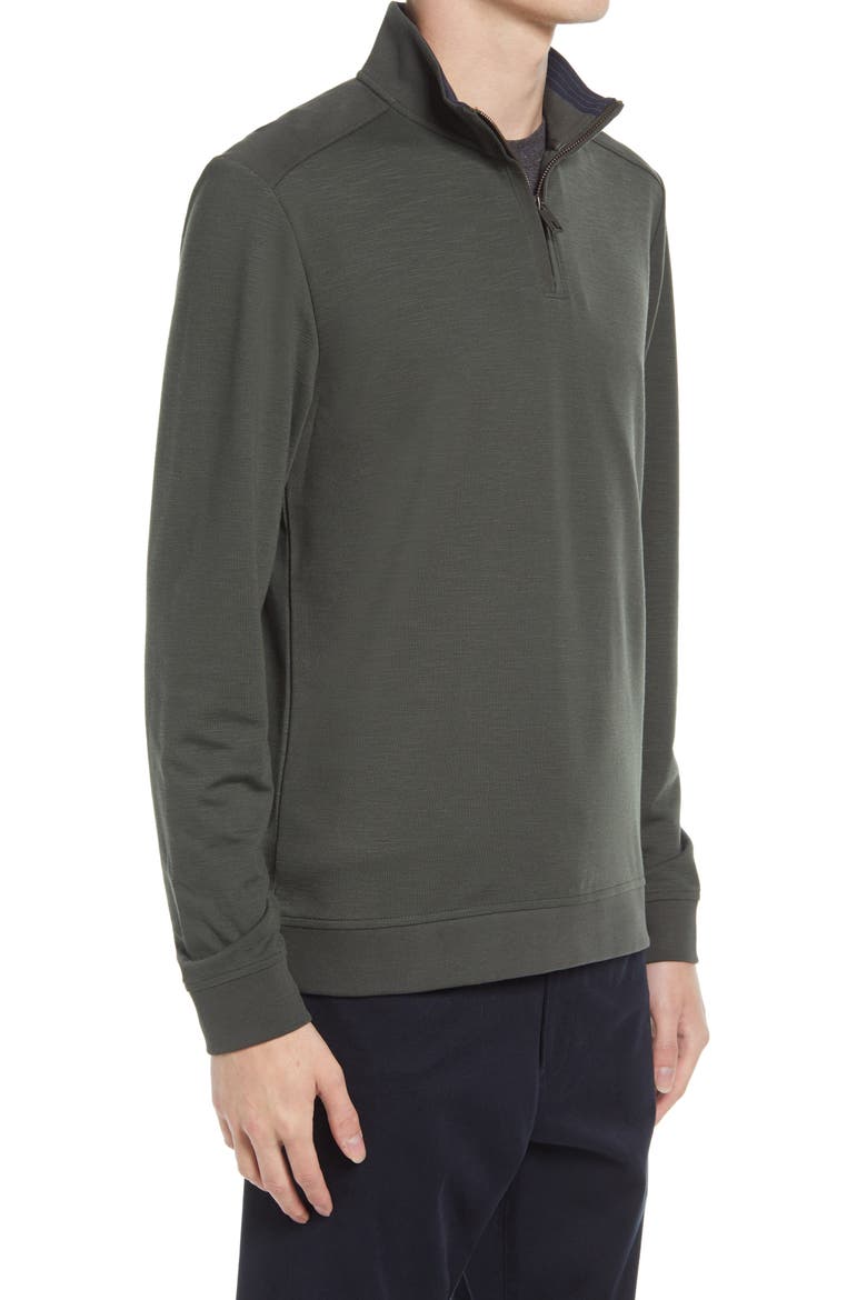 Ted Baker Caravan Quarter Zip Pullover, Alternate, color, DARK GREEN