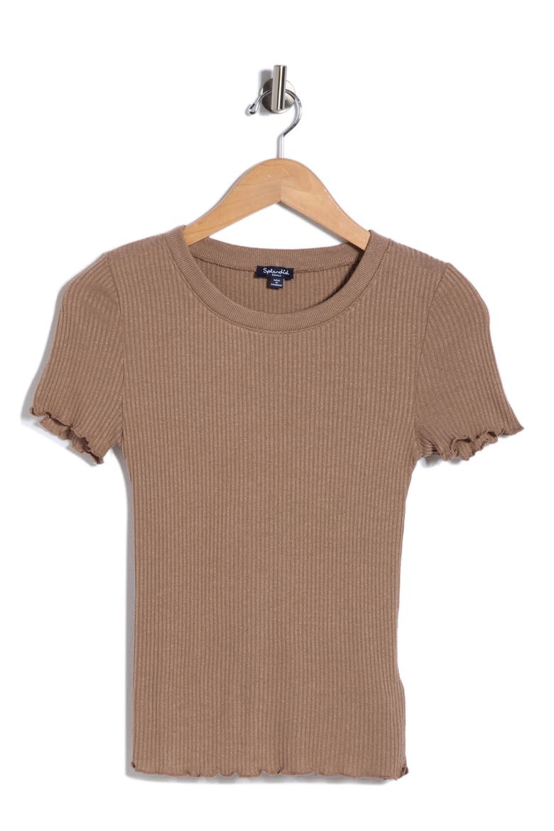 Joey Short Sleeve Sweater, Alternate, color, HAZELNUT BROWN