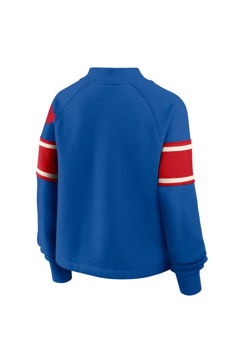 Women's Fanatics Royal Buffalo Bills Oversized Hometown Toss Sweep Mock Neck Pullover, Alternate, color, Royal