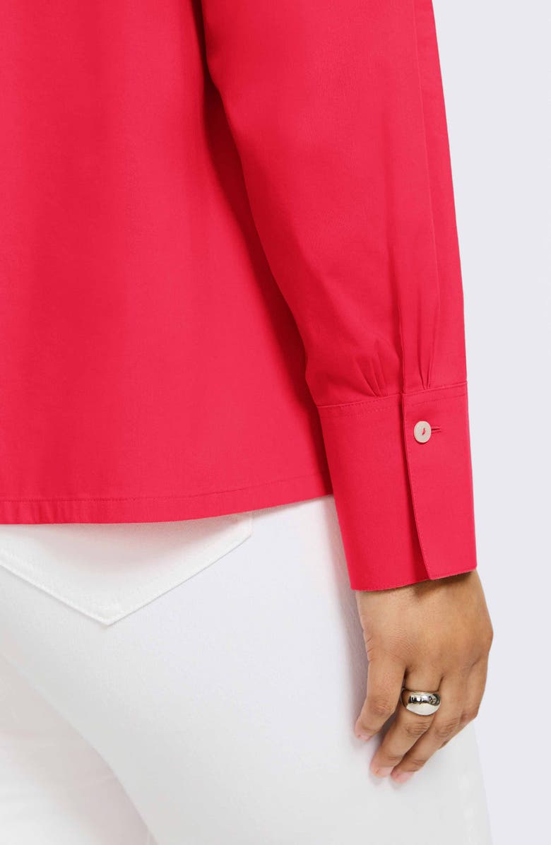 Foxcroft Bella Solid Popover Top, Alternate, color, Raspberry