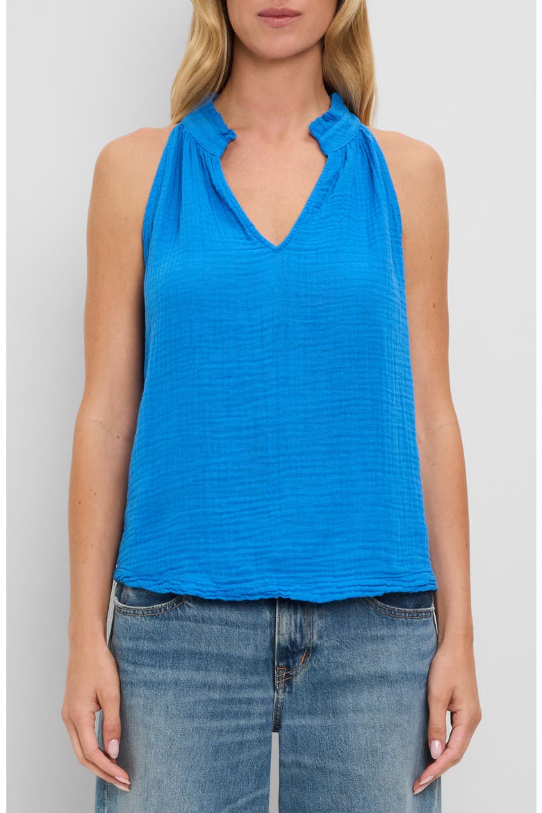 Viola Split Neck Tank, Main, color, PACIFIC