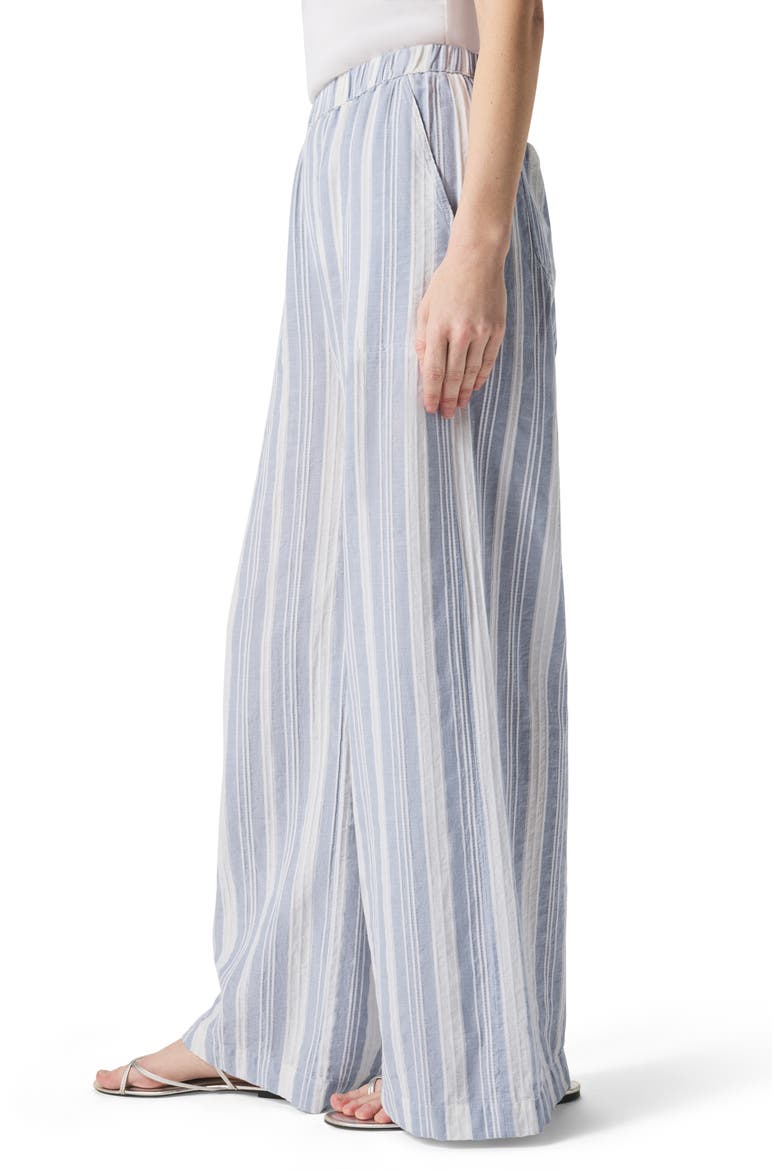 Raegan Stripe Wide Leg Pants, Alternate, color, WHITE/ SEAPORT