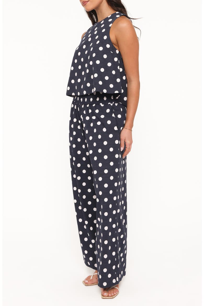Jillian 2-Piece Smocked Pant Set, Alternate, color, NAVY POLKA DOT