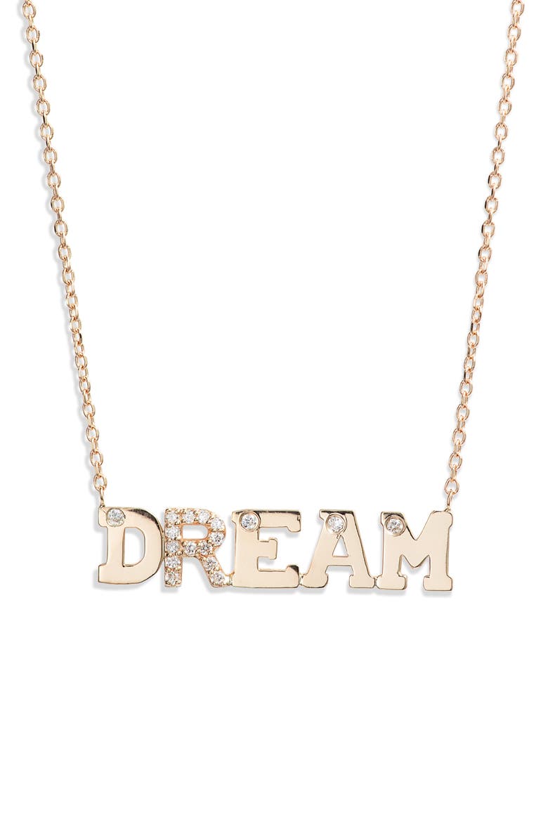 Love Letter Dream Diamond Necklace, Main, color, GOLD/ DIAMOND