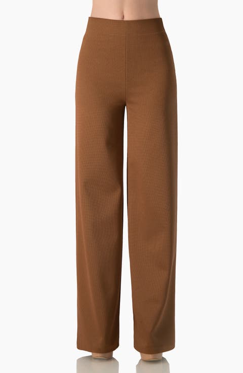 High-Rise Wide-Leg Pants with Back Darts