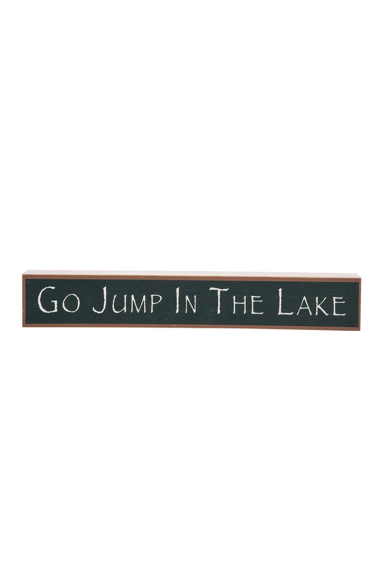 "Go Jump In The Lake" Decorative Sign 15.87", Main, color, Green