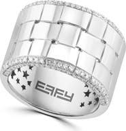 EFFY Sterling Silver Diamond Woven Band Ring