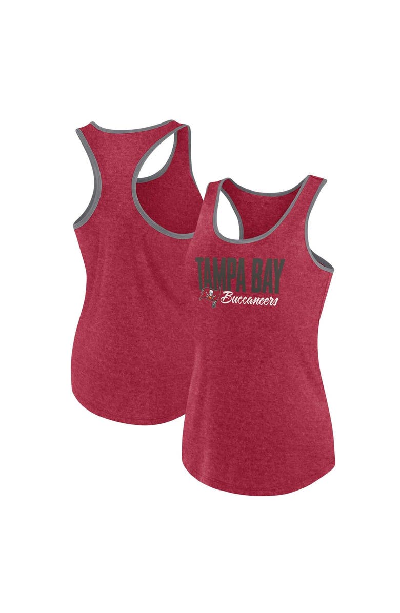 FANATICS Women's Fanatics Branded Heather Red Tampa Bay Buccaneers Plus Size Fuel Tank Top, Main, color, 