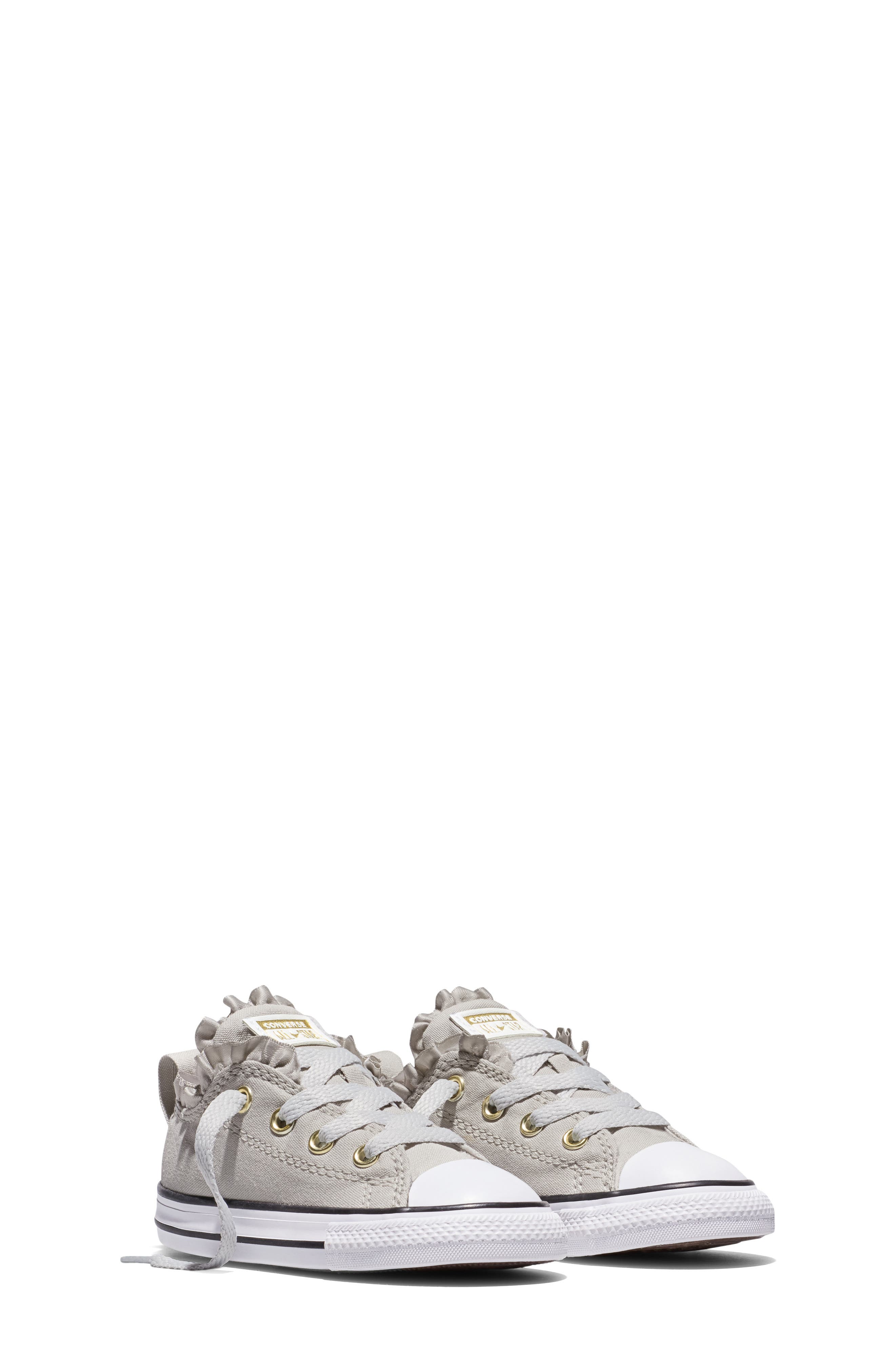 Kids' Chuck Taylor All Star Frills High Top Sneaker, Alternate, color, LIGHT GREY/ WHITE / BLACK