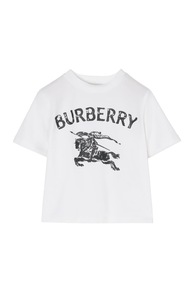 Burberry Knight Stretch Cotton T-shirt, Main, color, White