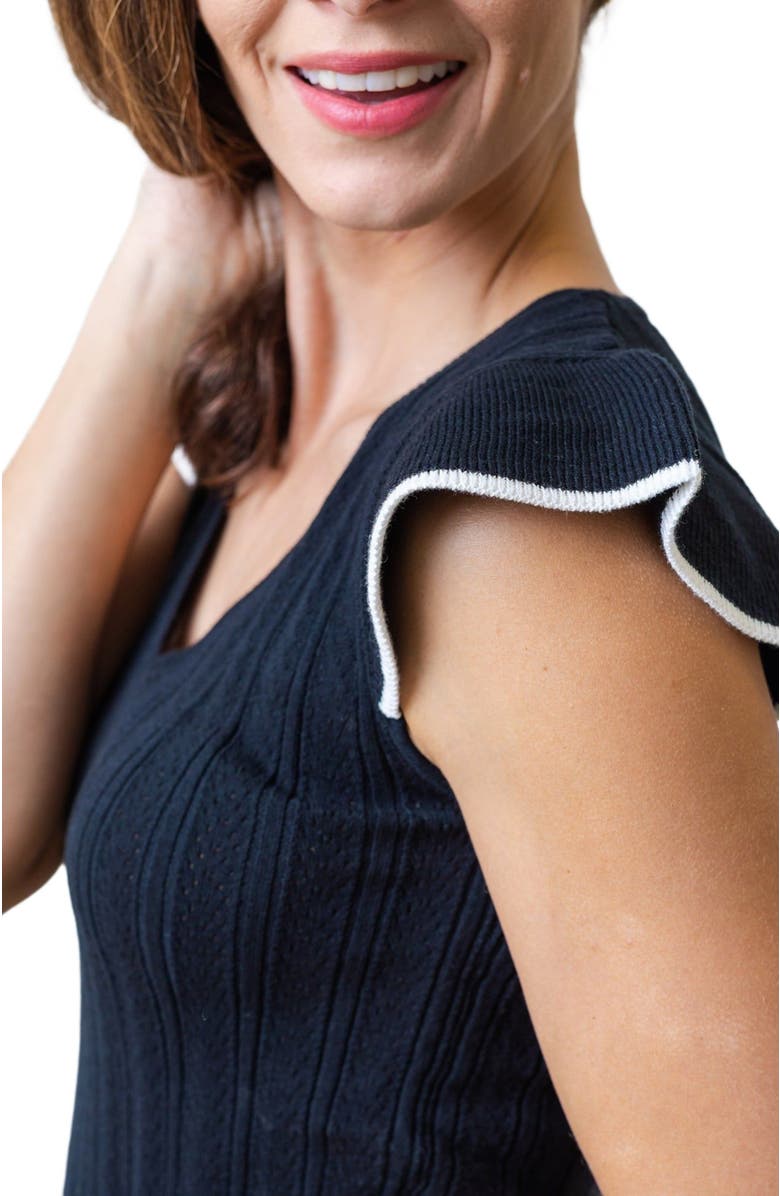 Hope & Henry Women's Flutter Sleeve Sweater Top, Alternate, color, 