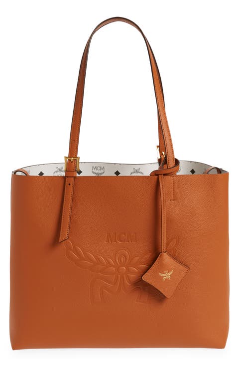 Medium Lauretos Reversible Leather Shopper Bag
