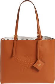 MCM Medium Lauretos Reversible Leather Shopper Bag