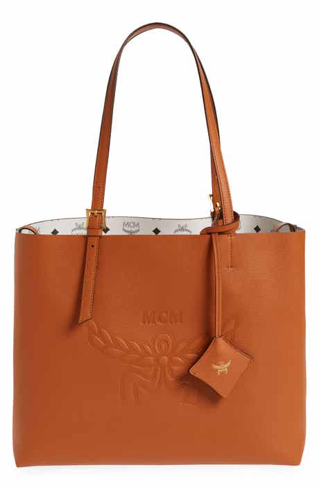 MCM Medium Lauretos Reversible Leather Shopper Bag