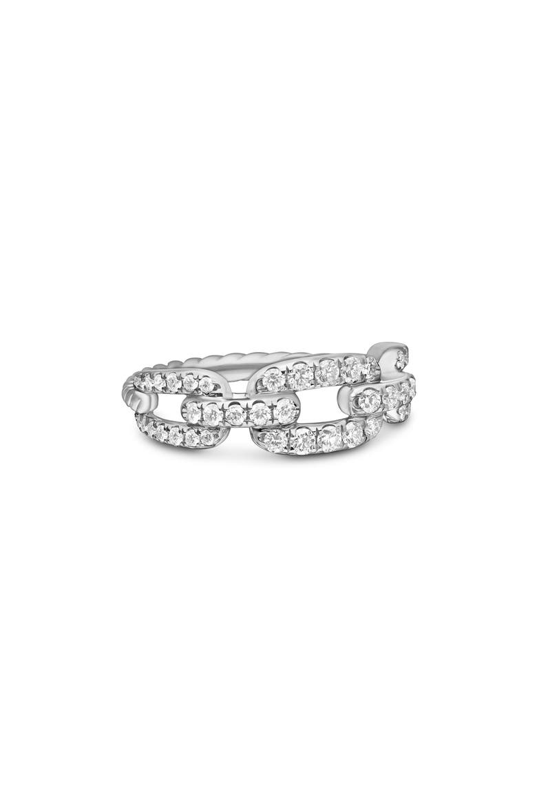 Stax Diamond Chain Link Ring, Main, color, WHITE GOLD