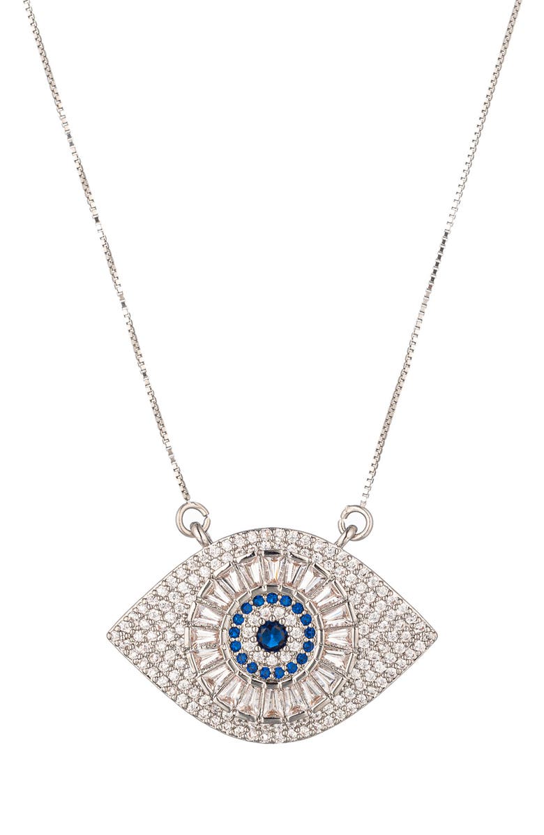 EYE CANDY LOS ANGELES Evil Eye Pendant Necklace, Main, color, Silver