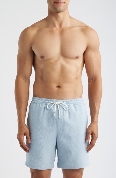 7-Inch Seersucker Swim Trunks