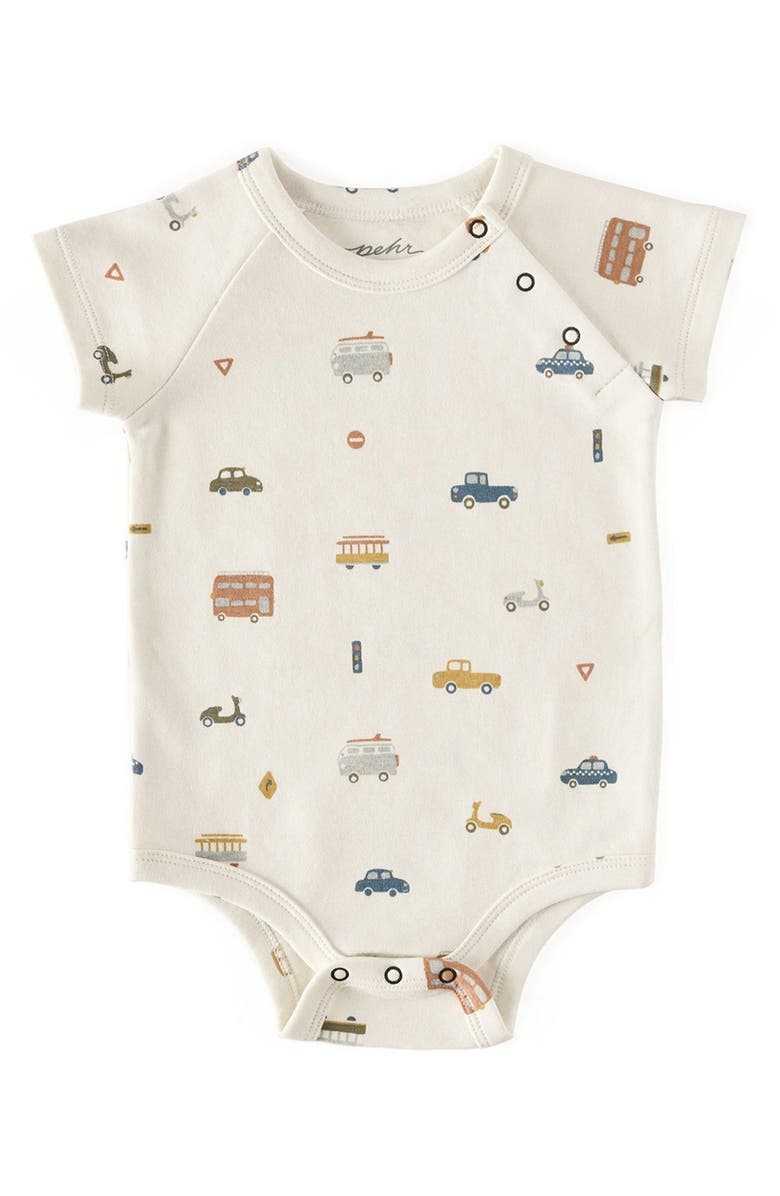 Pehr Rush Hour Organic Cotton Bodysuit, Main, color, Ivory