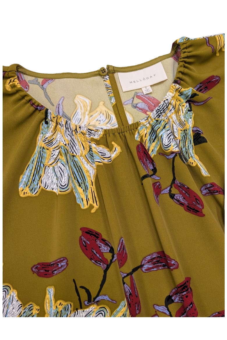 Printed Satin Top, Alternate, color, CUMIN FLORAL