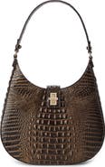 Brahmin Fallon Croc Embossed Leather Shoulder Bag