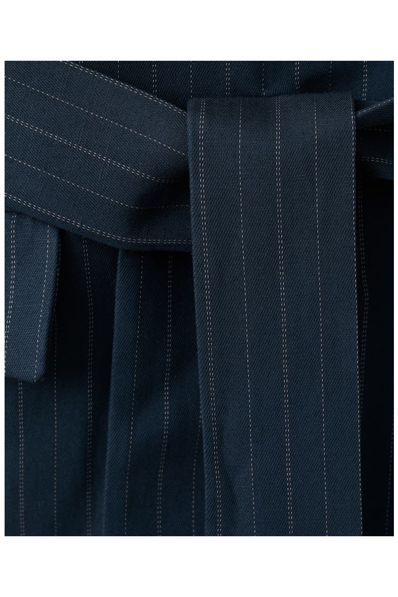 Belted Pinstripe Jacket, Alternate, color, NAVY