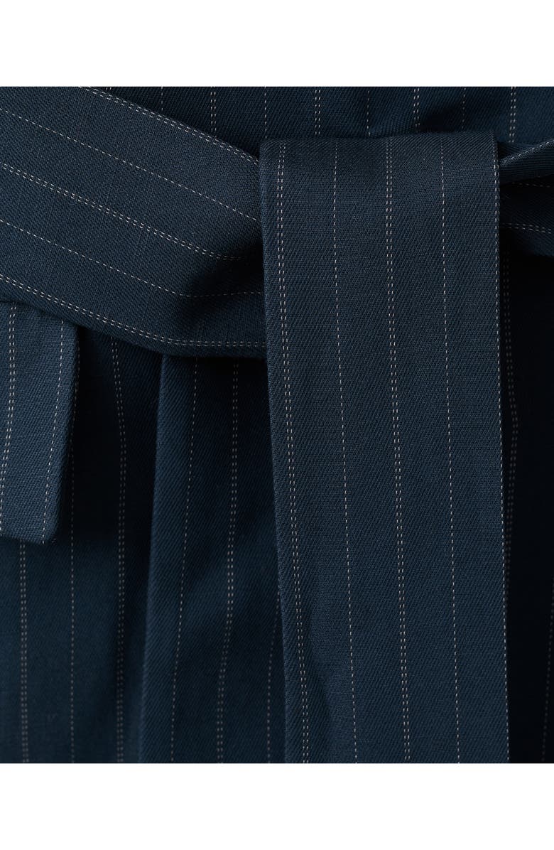 MANGO Belted Pinstripe Jacket, Alternate, color,
