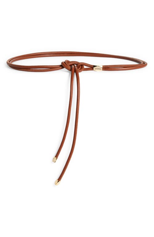 Isabel Marant Silvia Leather Belt in Cognac/gold at Nordstrom