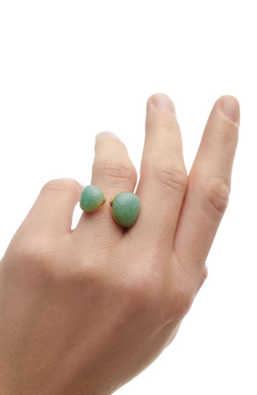 Pdpaola Gravity Stone Ring In Green Aventurine