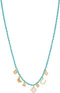 Argento Vivo Sterling Silver Turquoise Beaded Charm Necklace