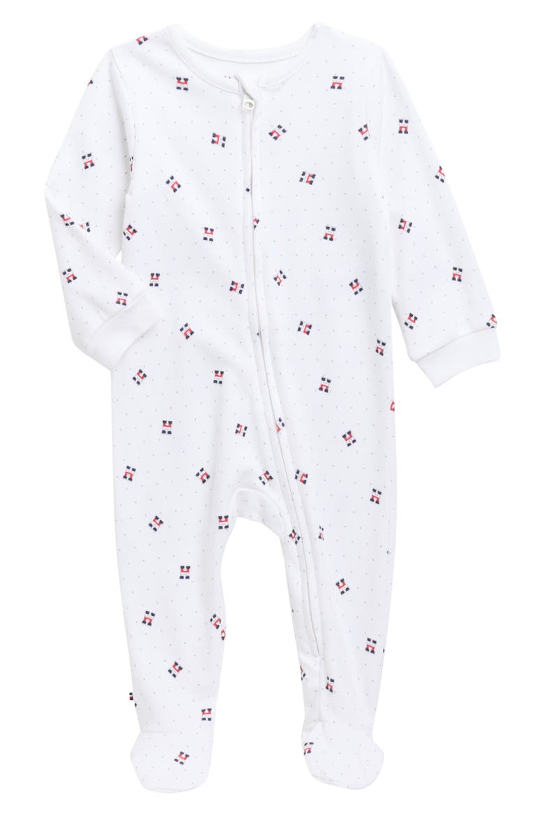 Allover Logo Footie, Main, color, WHITE