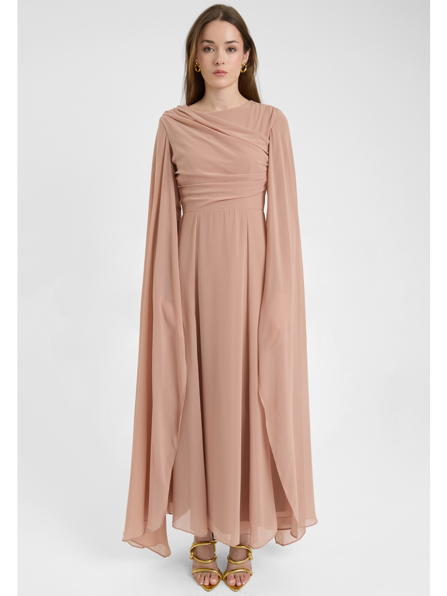 Modest Chiffon Dress Maxi With Wrap Style Top