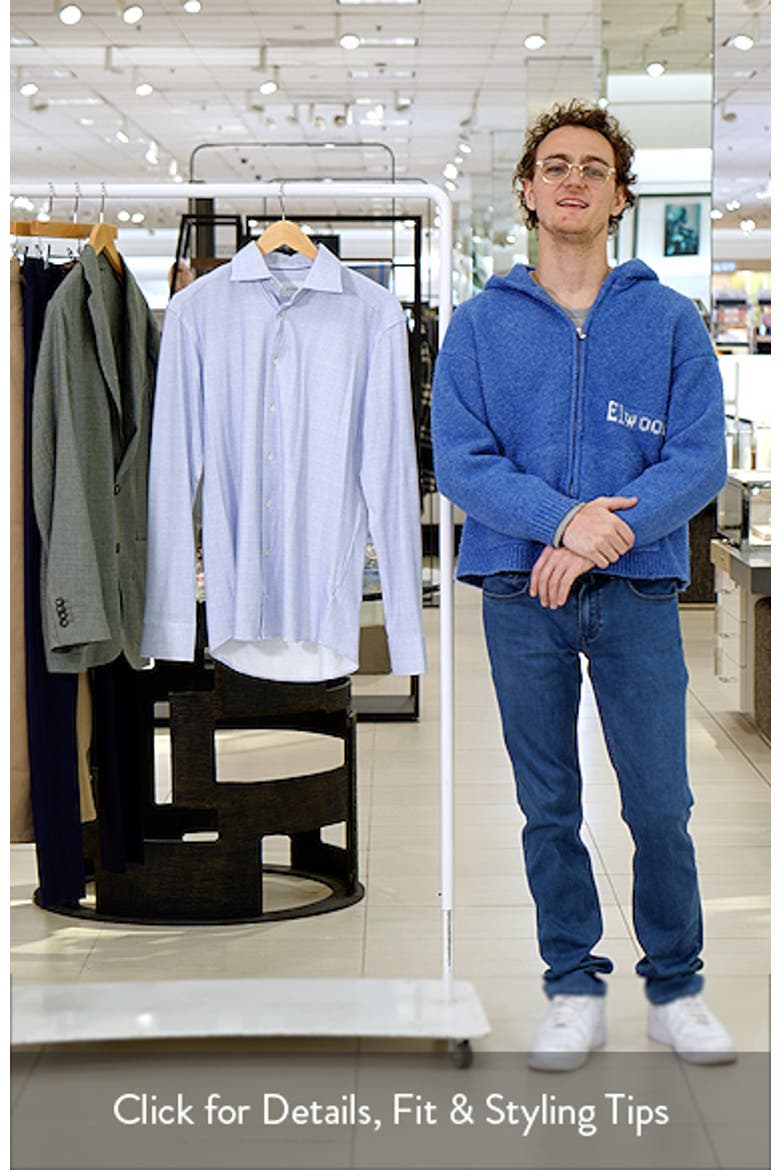 Slim Fit Check Stretch Jersey Dress Shirt video