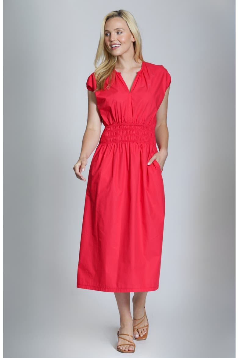 A-Line Midi Dress, Alternate, color, RED