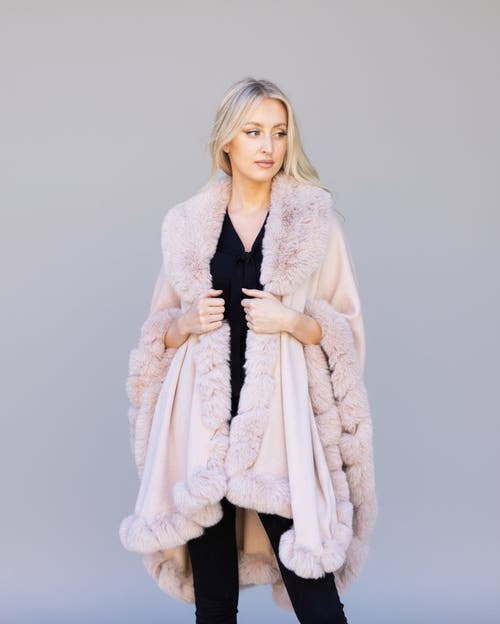 Le Fafo Julia Poncho Cape In Pink