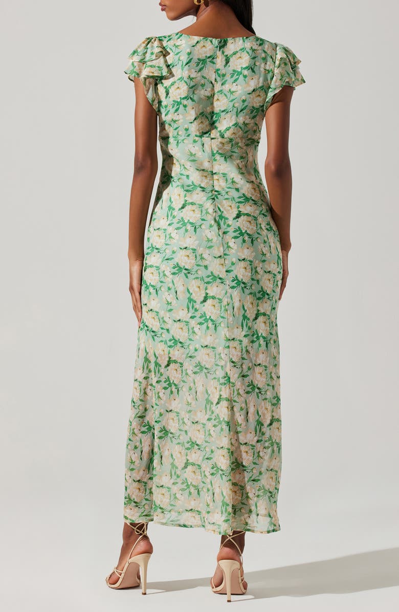 ASTR the Label Maisy Midi Dress, Alternate, color, Green Floral