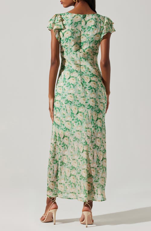 Astr The Label Maisy Midi Dress In Green Floral