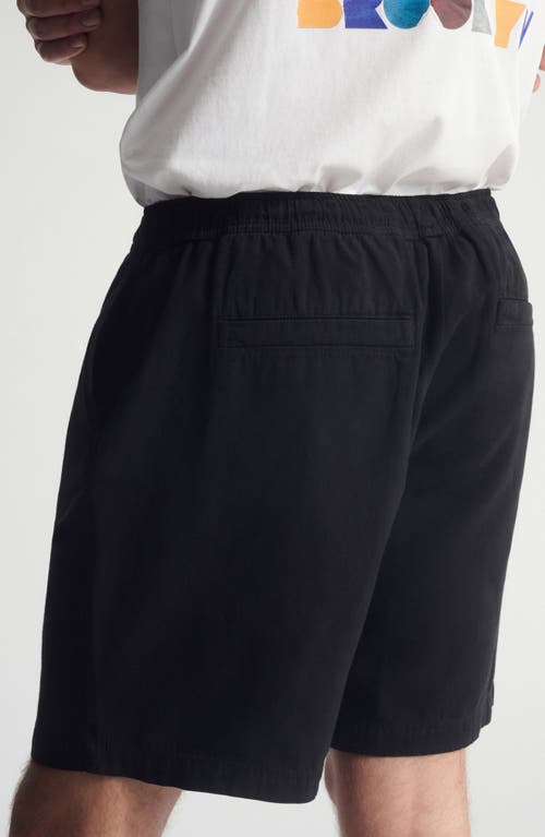 Brooklyn Industries Pull-on Loose Fit Cotton & Linen Shorts In Black
